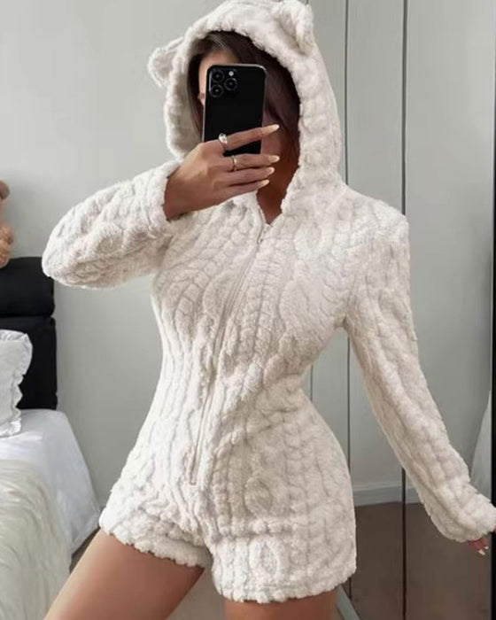 Hoppdräkt Solid Huvad Fleece