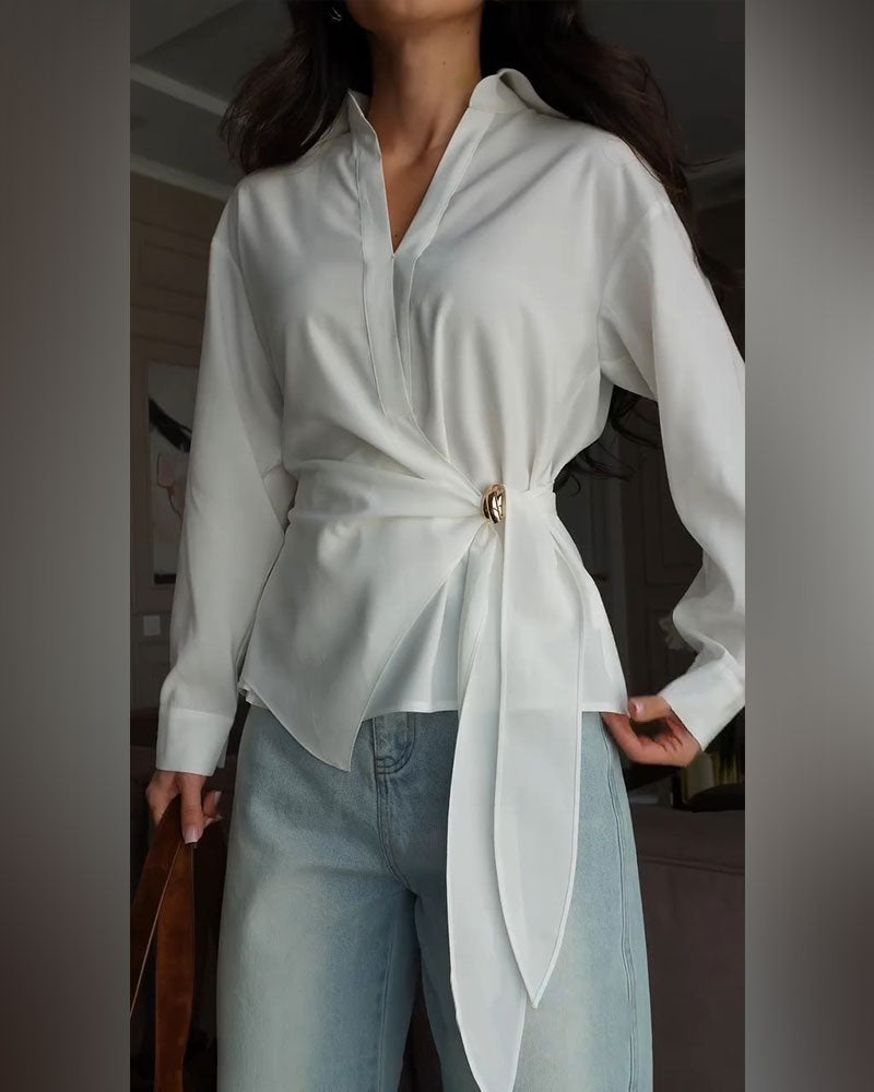 Blus Enfärgad Med Bälte
