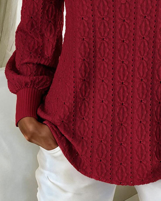 Topp Solid Casual Lång Ärm