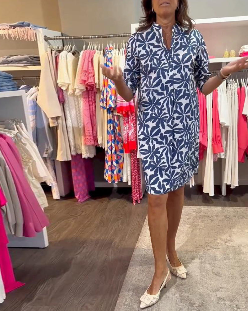 Casual klänning med tryckt och Above knä