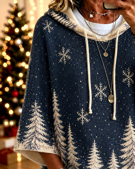 Pullover Huva Snöflinga Julgran