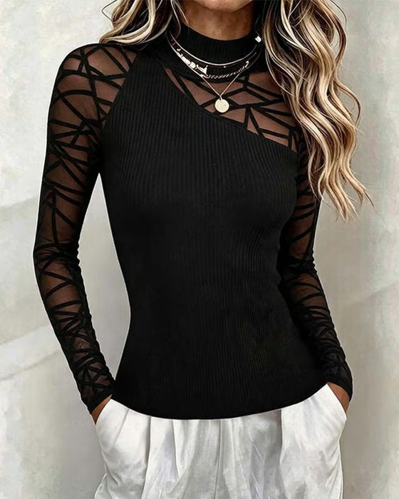 Topp Polokrage Patchwork Trendig