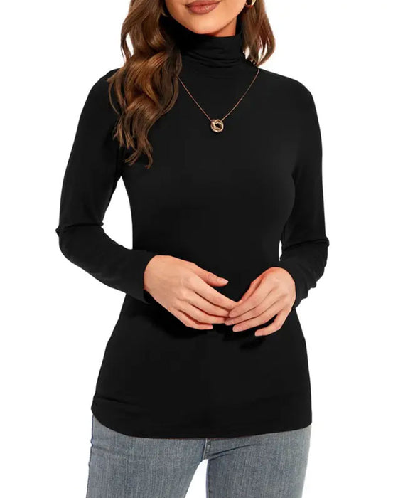 Topp Enfärgad Halv Turtleneck Bas