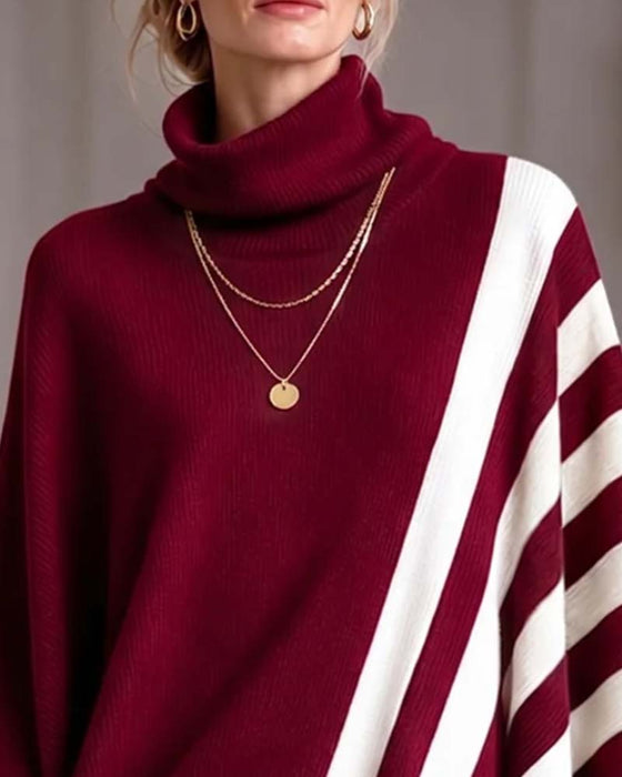 Tröja Oregelbunden Turtleneck Randig