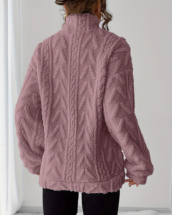 Sweatshirt Dubbelsidig Fleece Halv Dragkedja