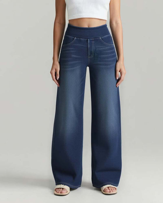 Byxor Elastisk Midja Denim Vida Ben