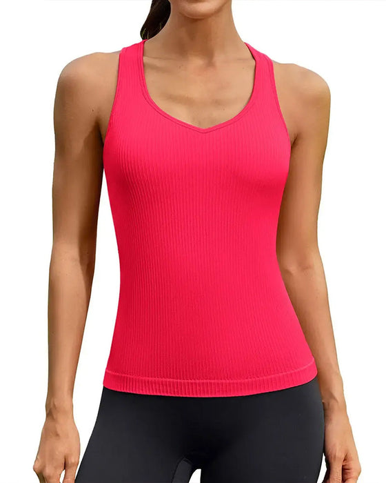 Linne Top Racerback Rem Inbyggd Bh