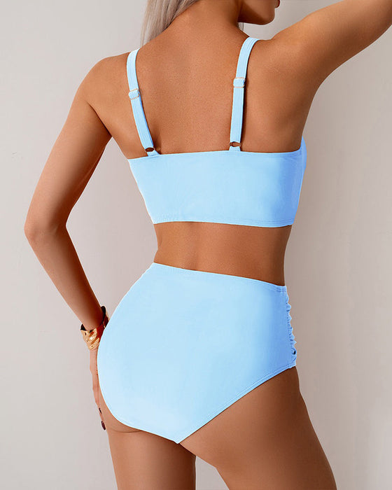 Bikini Enfärgad Knut Hög Midja Sexig