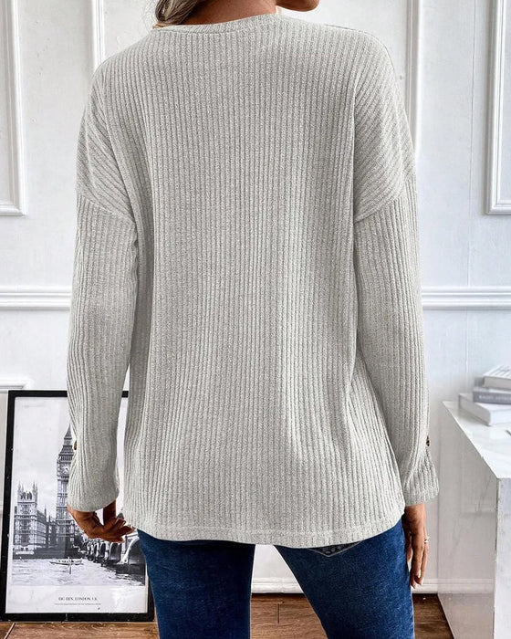 Blus Räfflad Halv Dragkedja Pullover