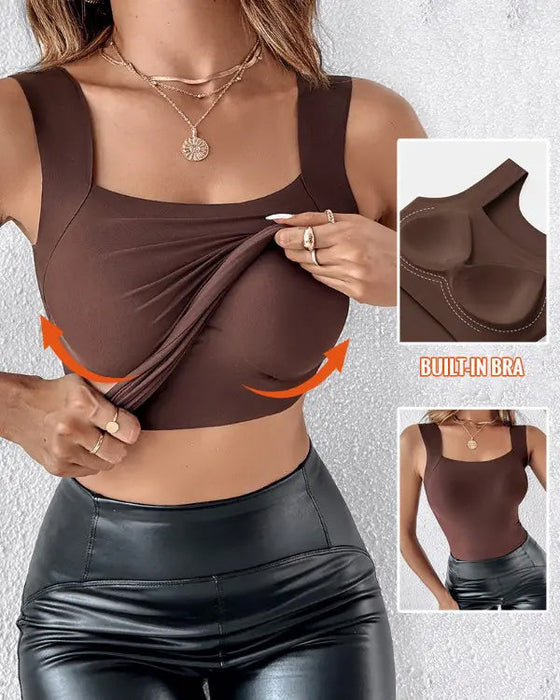 🔥Tank U-Hals Shapewear Med Inbyggd Bh