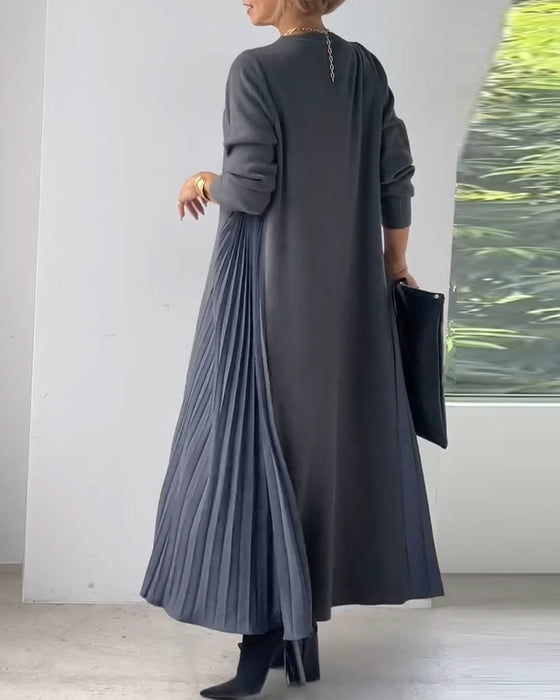 Elegant långärmad veckad tröja