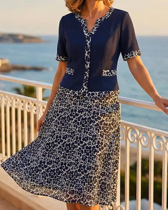 Set Patchwork Blommig Topp + Blommig Kjol