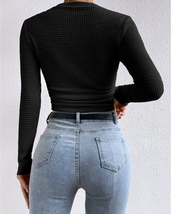 Topp Slim Fit Mångsidig Lång Ärm