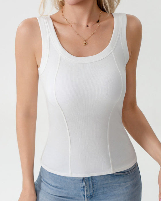 Cami‑Topp Solid Färg Med Inbyggd Bh