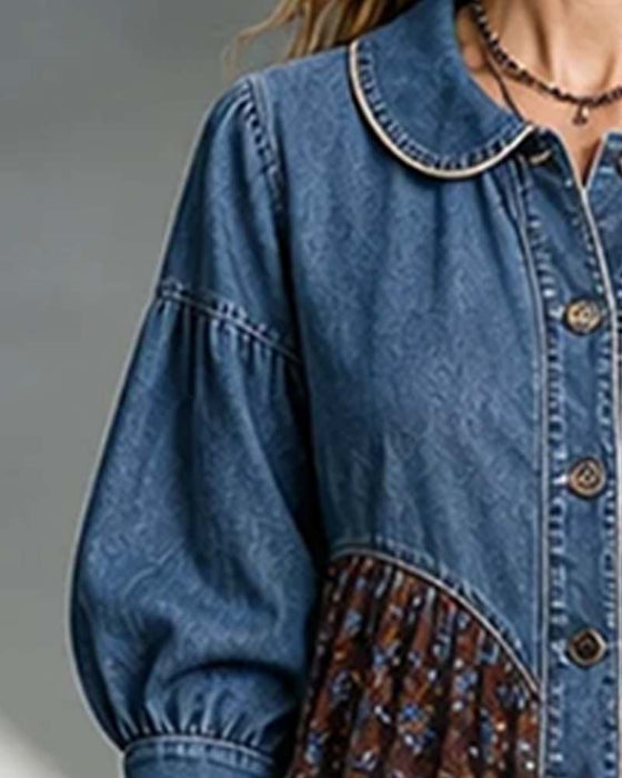 Klädning Skjortkrage Patchwork