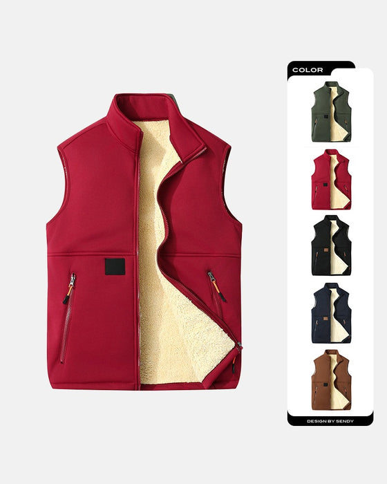 Cardigan Vadderad Polar Fleece Öppen Fram