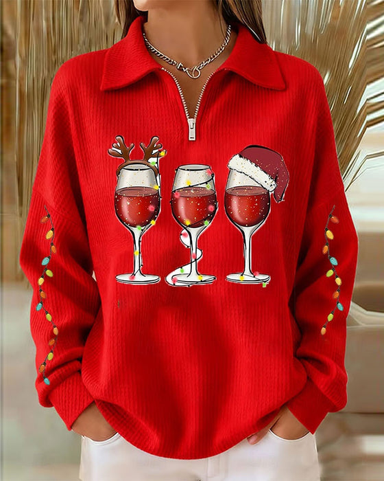 Sweatshirt Slag Dragkedja Julstil