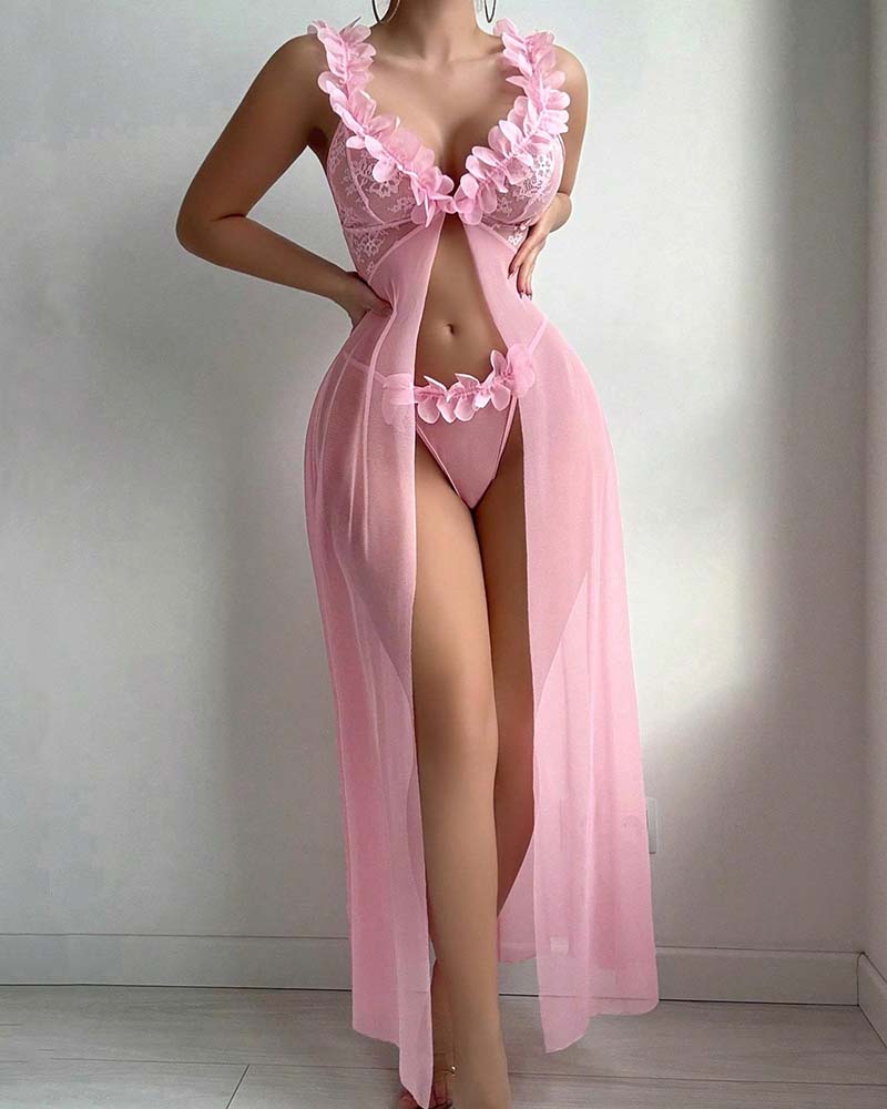 Lingerie Blomsterhängslen Genomskinlig