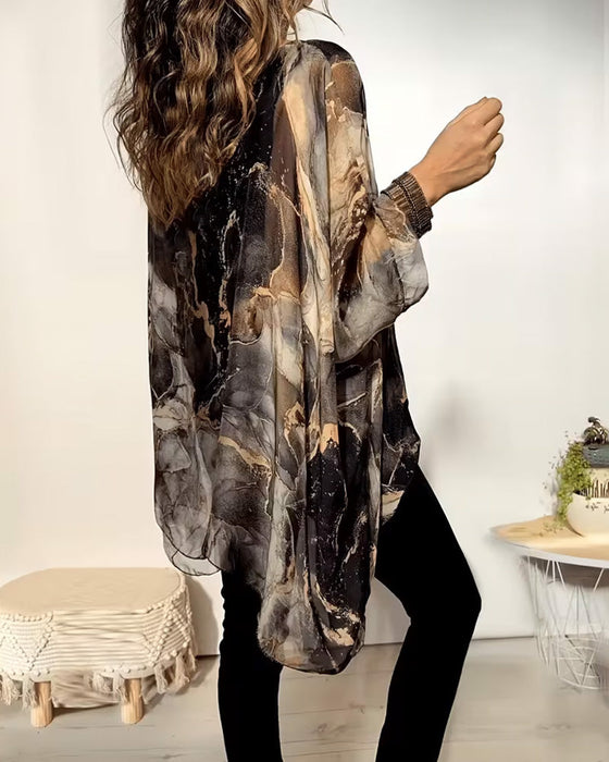 Blus Fladdermusärm Tie-Dye Löst