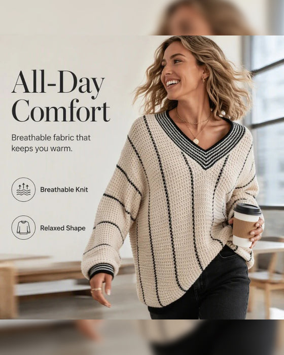 Pullover Tröja Casual Loose Fit Rand