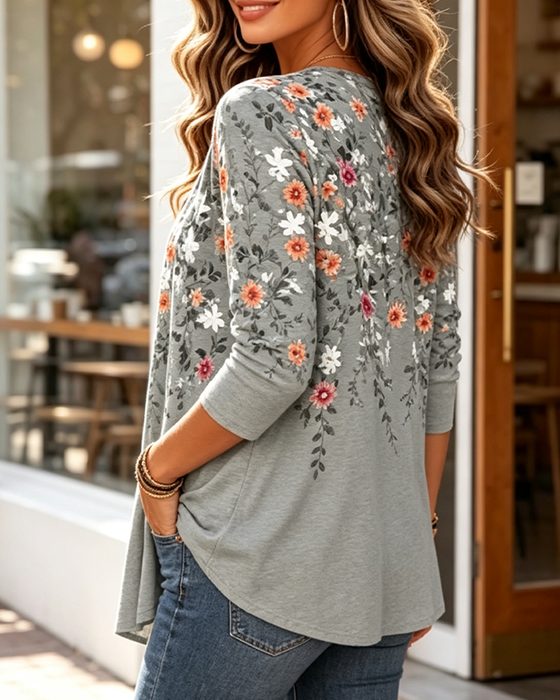 Blus Avslappnad Långärmad