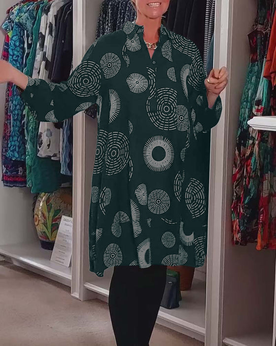 Casual klänning med geometriskt tryck