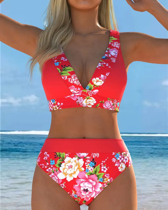 Bikini Två - delig Strand Floral Print