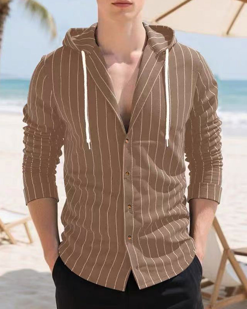 Skjorta Herr Randig Hoodie