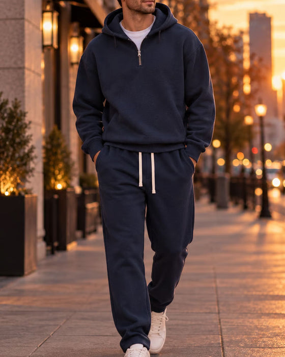 Set Med Halvzipad Hoodie