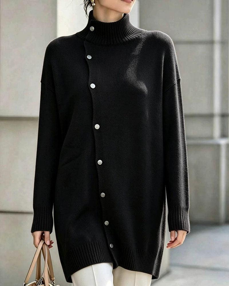 Kofta Turtleneck Enkelknäppt