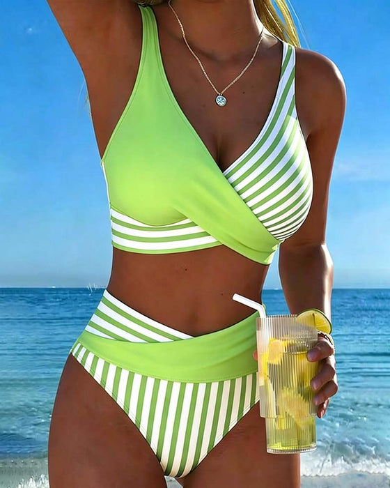 Bikini Korsrandig Tryckt