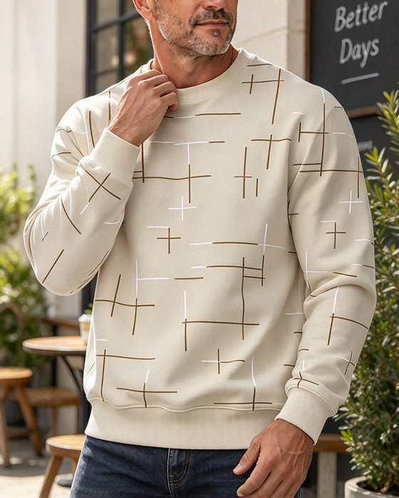 Sweatshirt Herrar Avslappnad Linje