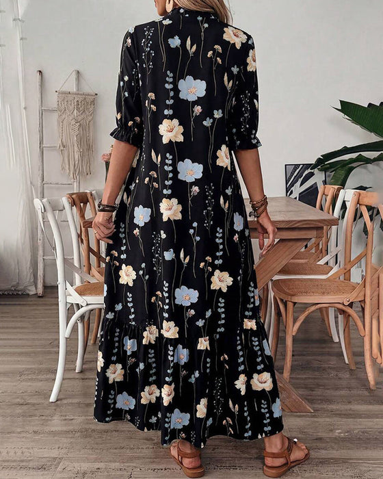 Klänning Blommig Slag Maxi