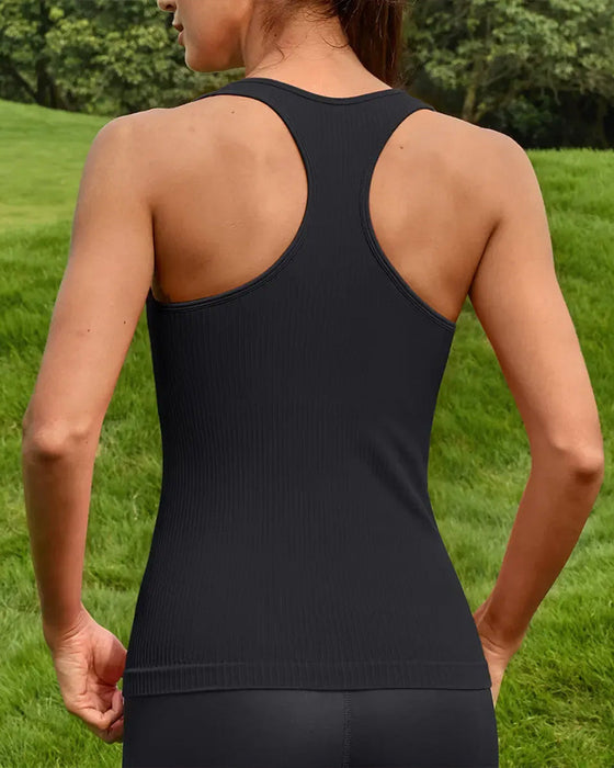 Linne Top Racerback Rem Inbyggd Bh