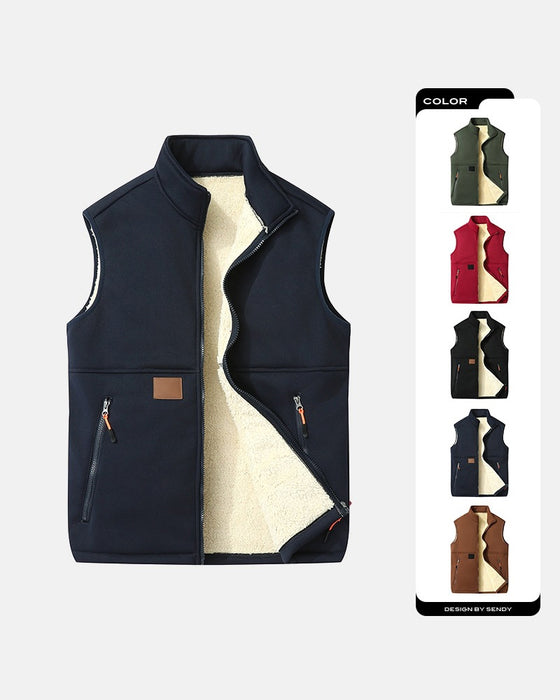 Cardigan Vadderad Polar Fleece Öppen Fram