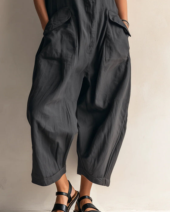 Jumpsuit Slag Ärmlös Ficka Cargo