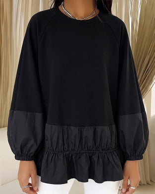 Sweatshirt Rund Halsringning Krås Långärmad