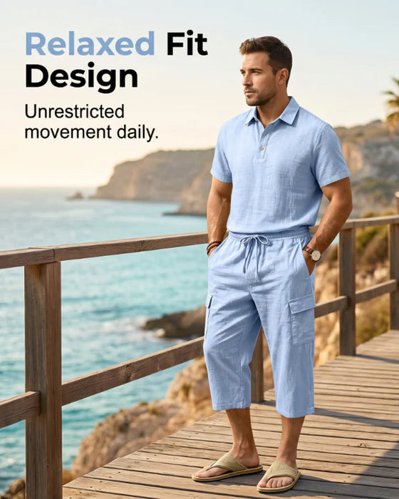 Set Polo Topp Capri Byxor