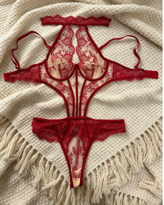 Lingerie Sheer Halter Body