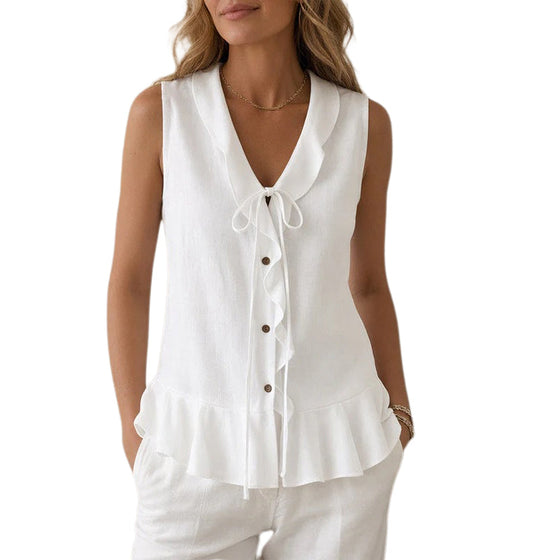 Tank Top Ruffle Slips Ärmlös