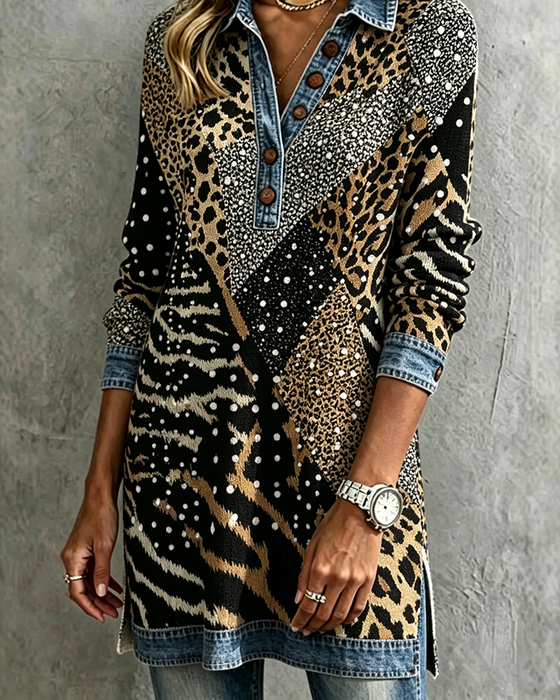 Klädning Leopard Djur Casual