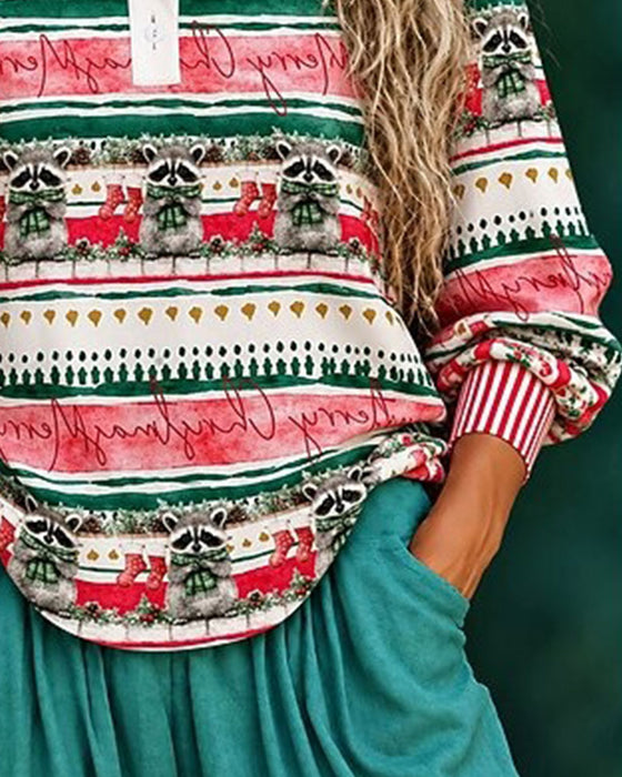 Topp Jul Tvättbjörn Randig Patchwork