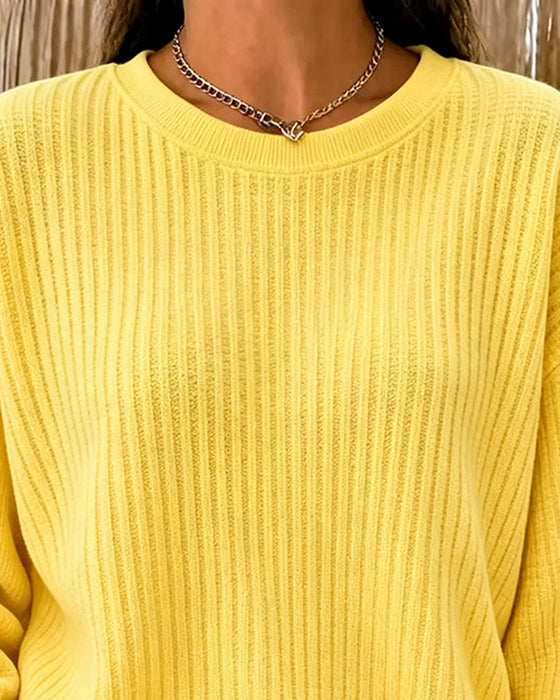 Sweatshirt Casual Solid Lång Ärm