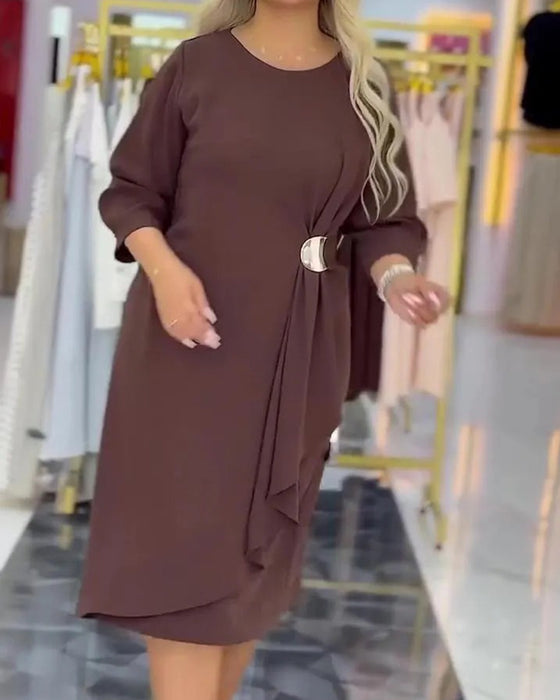 Klänning Plus Size Stilig Twist Knut