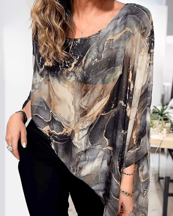 Blus Fladdermusärm Tie-Dye Löst