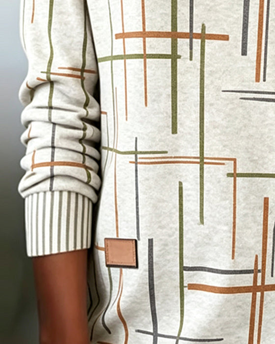 Sweatshirt V-Hals Linje Slits