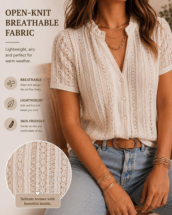 Blus Urklipp Cardigan Kortärmad