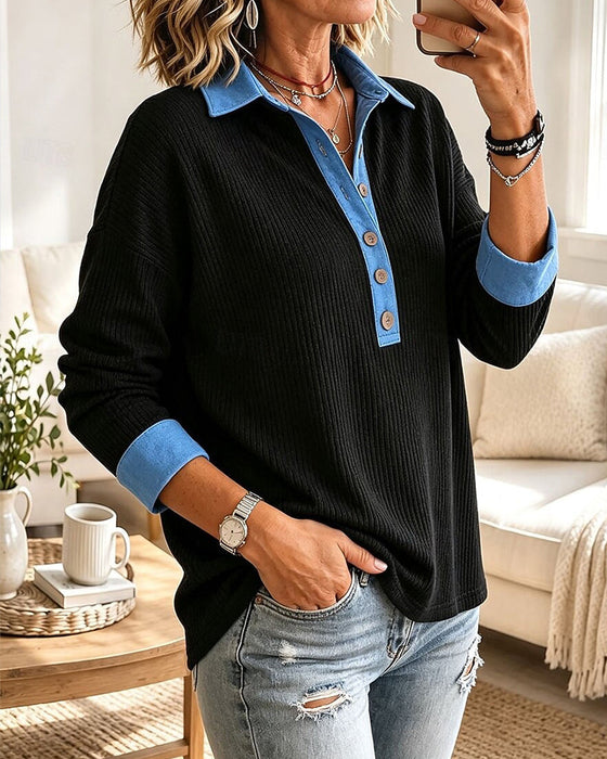 Topp Trendig V-Hals Casual
