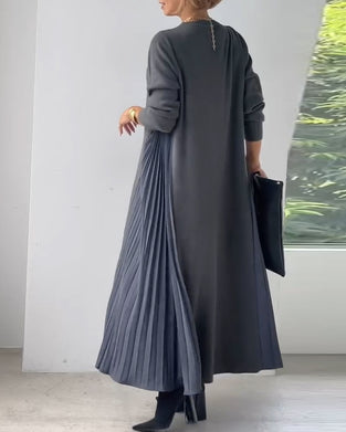 Elegant långärmad veckad tröja