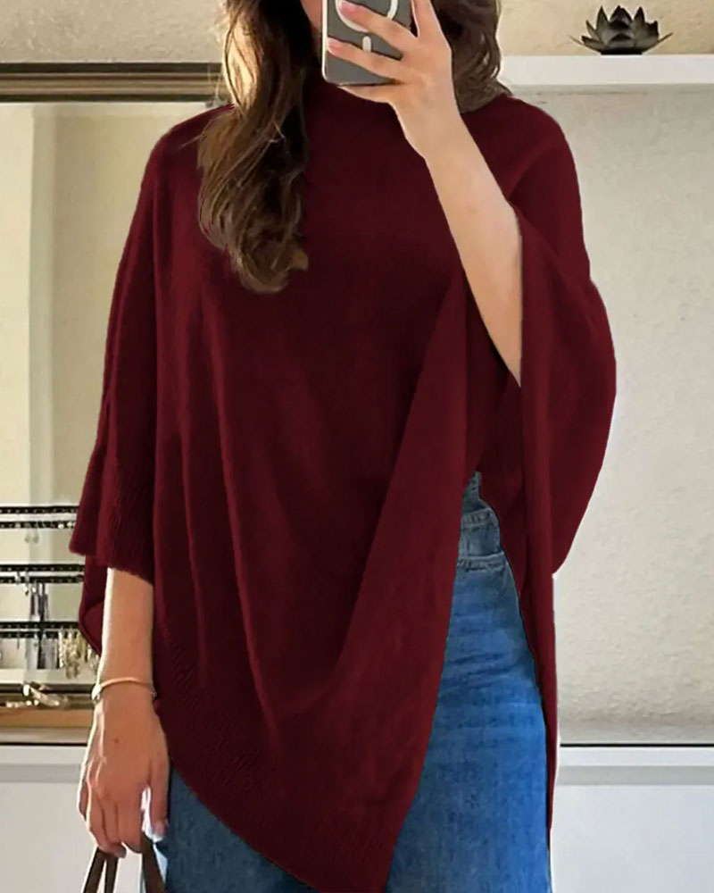 Pullover Hög Hals Asymmetrisk